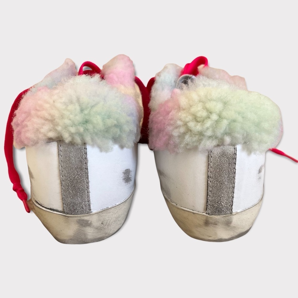 🤩HP‼️GOLDEN GOOSE GGDB Superstar Sneakers Leather Shearling shoes sherpa pink - Picture 7 of 11